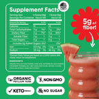 Bellway Super Fiber Powder + Fruit, Sugar Free Organic Psyllium Husk Powder Fiber Supplement for Regularity, Bloating Relief & Digestive Health, Plant-Based, Strawberry Watermelon (50 Servings)