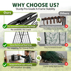 Heavy Duty 2 Pack 50"x17" Adjustable A-Frame Trellis for Climbing Plants Outdoor, Metal Rust-Proof Garden Trellis, Dense Grid Climbing Frame Trellis for Raised Beds, Cucumber, Tomatoes Outdoor
