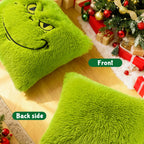 eowvsio 2PCS Chrismas Pillow Covers 18x18 inch,Green Xmas Throw Pillow Cases,Chrismas Decor Soft Plush Faux Fur Wool Couch Cushion Case for Chair Sofa Bedroom Living Room