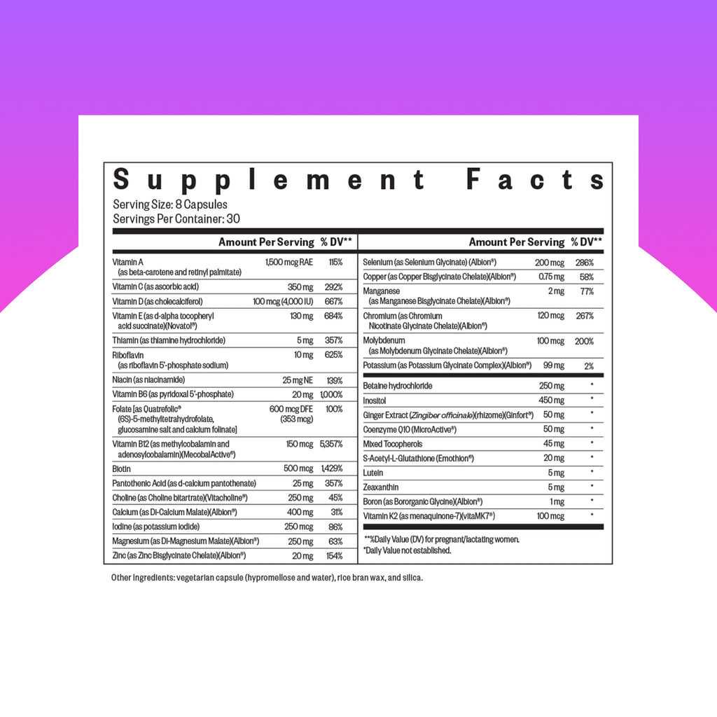 Seeking Health Optimal Prenatal - Supplement with Vitamin B12, L-Methylfolate, & Choline - Vegetarian Supplement to Support Optimal Prenatal Health - 240 Capsules