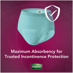 Depend Silhouette Incontinence and Postpartum Underwear for Women, Maximum Absorbency, Disposable, Medium, Pink/Black/Teal/Berry, 4 Count