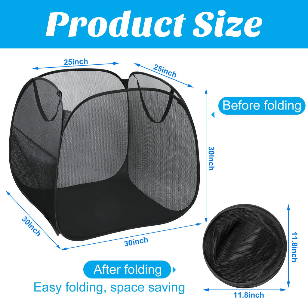 Adnee Pool Toy Storage Bin-30'' x 30'' x 30'' Nylon Mesh Pool Organizer with Side Pocket-105 Gallon Quick Drying Pool Storage for Float, Beach Balls,Towel and Other Swimming Accessories