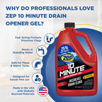 Zep 10 Minute Drain Opener Gel 1 Gallon (Case of 4) ZHCR128NG - Commercial Strength, Fast Acting and Safe for All Pipes
