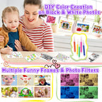 Kids Instant Print Camera, Christmas Birthday Gifts for Girls Boys Purple