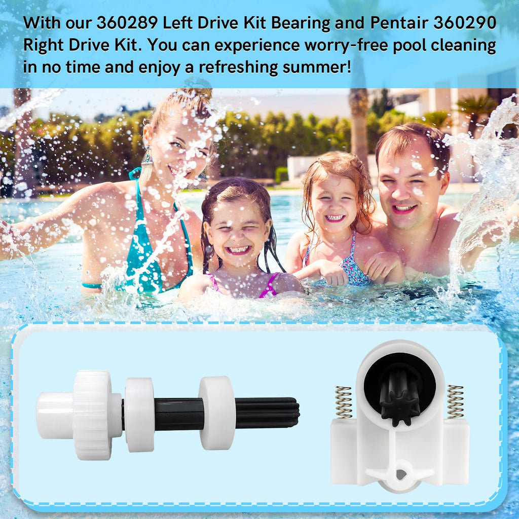 360289 Left Drive Kit Bearing 360290 Right Drive Kit for Pentair Rebel & Kreepy Krauly Warrior Pool Cleaner, Pool Cleaner Vacuum Parts for Pentair Pool Cleaner