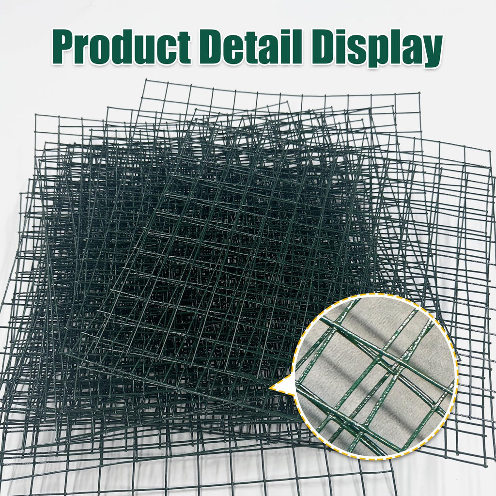 KEOHOLI 10 Packs Plant Protectors Cages from Animals, 12" x 12" 30 Pcs Wire Meshs with 200 Pcs Zip Ties and 30 Pcs Stakes, Plant Protector Cages from Rabbits Squirrels Chicken for Vegetables Flowers