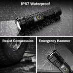 Flashlights High Lumens Rechargeable, 100,000LM LED Super Bright Flash Light, Zoomable Linternas with LCD Digital Display, 5 Mode, Waterproof, Powerful Tactical Flashlight for Emergencies Camping Gift