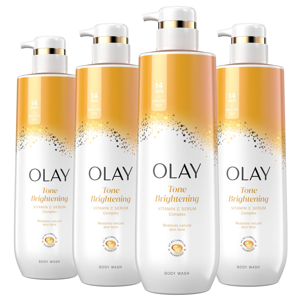 Olay Body Wash with Vitamin C and Vitamin B3, Cleansing & Revitalizing, 20 FL Oz (Pack of 4)