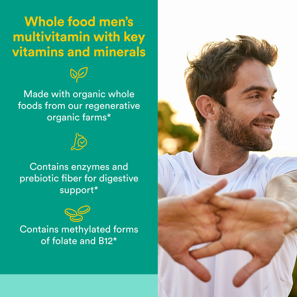 Natural Factors Whole Earth & SEA Men's Once A Day MULTIVITAMIN & Mineral, 60 Vegetarian Capsules