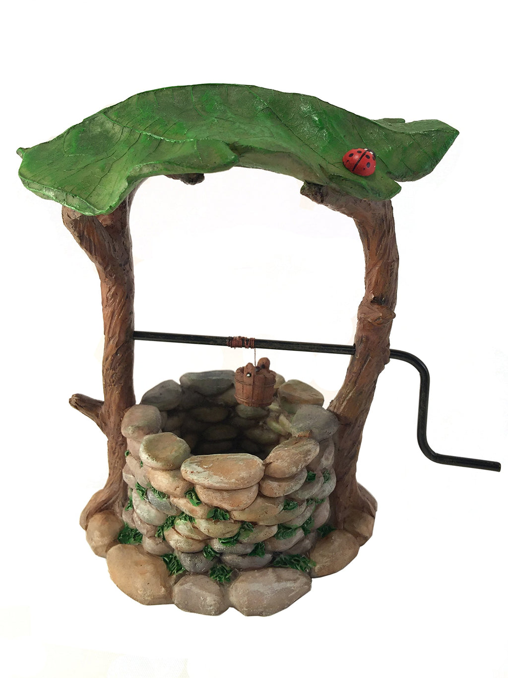 GlitZGlam Miniature Wishing Well with Movable Handle and Water Bucket for Garden Gnomes and Fairies -a Fairy Garden Accessory
