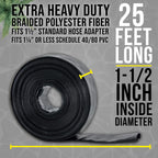 U.S. Pool Supply Pool Backwash Hose 1 1/2 Inch Diameter x 25 Feet - Discharge Hose for Pump, Sand Filter & Sump Pump Hoses - Burst Resistant Lay Flat Drainage Hoses for Inground & Above Ground Pools