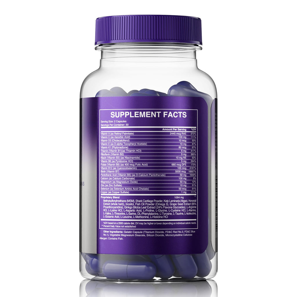 The Mane Choice MANETABOLISM Plus Healthy Hair Growth Vitamins - Supplements for Longer, Thicker, Healthier Hair - Hair Skin & Nails Vitamins for Women & Men (60 Capsules) Packaging May Vary