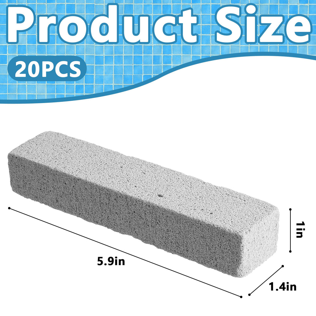 Adnee 20 Pcs Pools Pumice Stone - Pool Cleaning Block Swimming Pumice Pool Tile Stone for Pools & Spa Tile, Grout & Concrete Cleaning
