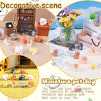 dsooldre 50 Pcs Mini Dog Figurines Miniature Resin Animals in Bulk Little Puppy Toys Dog Cake Decorations for DIY Moss Landscape Garden Ornament Birthday Party Home Decors