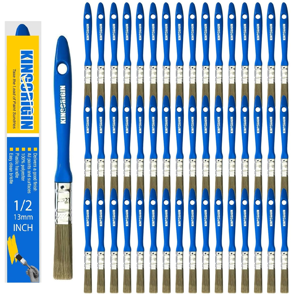 King Origin Small Paint Brush Set, 50 Pcs, 1/2 Inch (13 mm) Mini Paint Brushes for Detailed Painting, Touch-Ups, Crafts, Furniture, DIY Painting