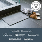Dorai Home Bath Stone Mat 23.6"x15.4" – Quick-Dry, Non-Slip Diatomite Stone Bath Mat for Bathroom, Zen Slate