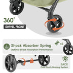 JOYCOW Dog Stroller for 2 Small Dogs or 1 Medium Pet, Low-Entry Design with Anti-Jump-Out, 600D Oxford Fabric, Up to 70 lbs, Green