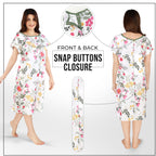 Utopia Care Women's Hospital Gown Soft Comfortable and Stylish Patient Gown, Small-Medium, Floral White