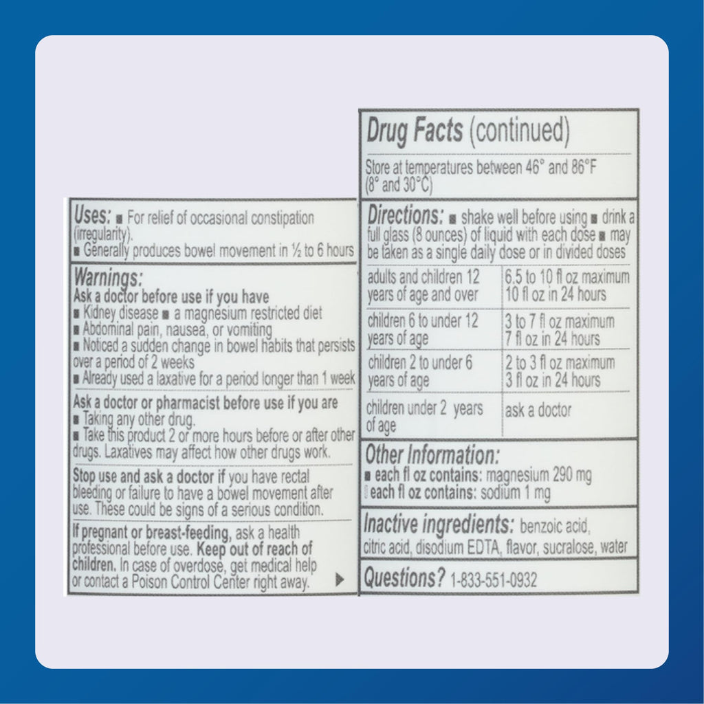 MAJOR Magnesium Citrate Saline Laxative - Helps Relieve Occasional Constipation (Irregularity) - Lemon Flavor - 10 Fl. Oz. (6 Pack)