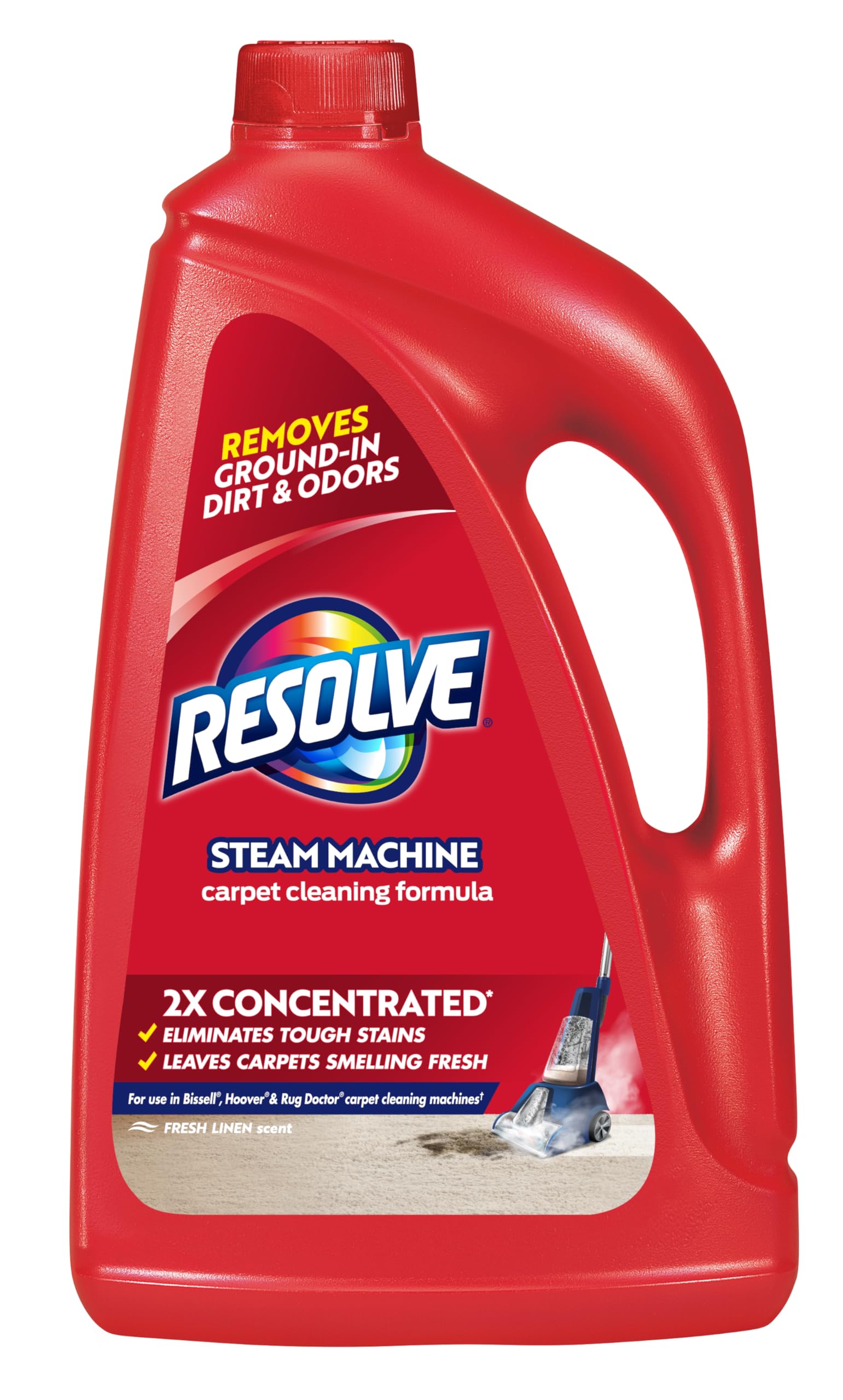 Resolve Professional Steam Carpet Cleaner Solution Shampoo, 96oz, 2X Concentrate, Safe for Bissell, Hoover & Rug Doctor, Carpet Cleaner, Carpet Cleaner Solution (Pack of 1)