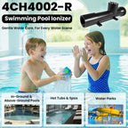 NLCCLTQ Upgraded Solar Pool Ionizer for Above Ground 4CH4002-R System Lonizer Copper Solor Powered Supplies Cleaner Main Access Power Swimming Chamber Replacement Ionization Controller Treatment