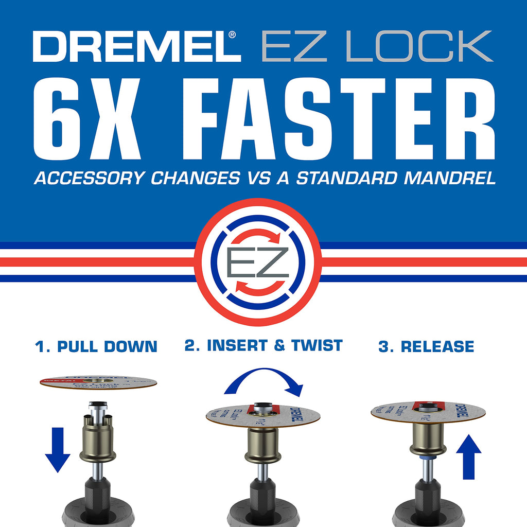 Dremel EZ725 70-Piece All-Purpose Rotary Tool Accessory Set With Storage Kit - EZ-Lock And EZ Drum For Faster Accessory Changes - Perfect for Cutting, Polishing, Cleaning, And Sanding