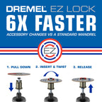 Dremel EZ725 70-Piece All-Purpose Rotary Tool Accessory Set With Storage Kit - EZ-Lock And EZ Drum For Faster Accessory Changes - Perfect for Cutting, Polishing, Cleaning, And Sanding