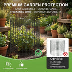 10 Packs Plant Protectors from Animals, 30Pcs 12"x 16" Large Metal Wire Mesh Garden Plant Cages for Outdoor Gardening, Chicken Wire Cloche Plant Cages for Rabbits with Zip Ties & Stakes(Black)
