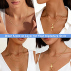 Jewlpire 14K Gold Plated Chain Necklace for Women, 1.3MM Box Chains Necklace 14K Gold Plated Chain for Women Thin & Sturdy Womens Chains Necklaces, 26 Inches
