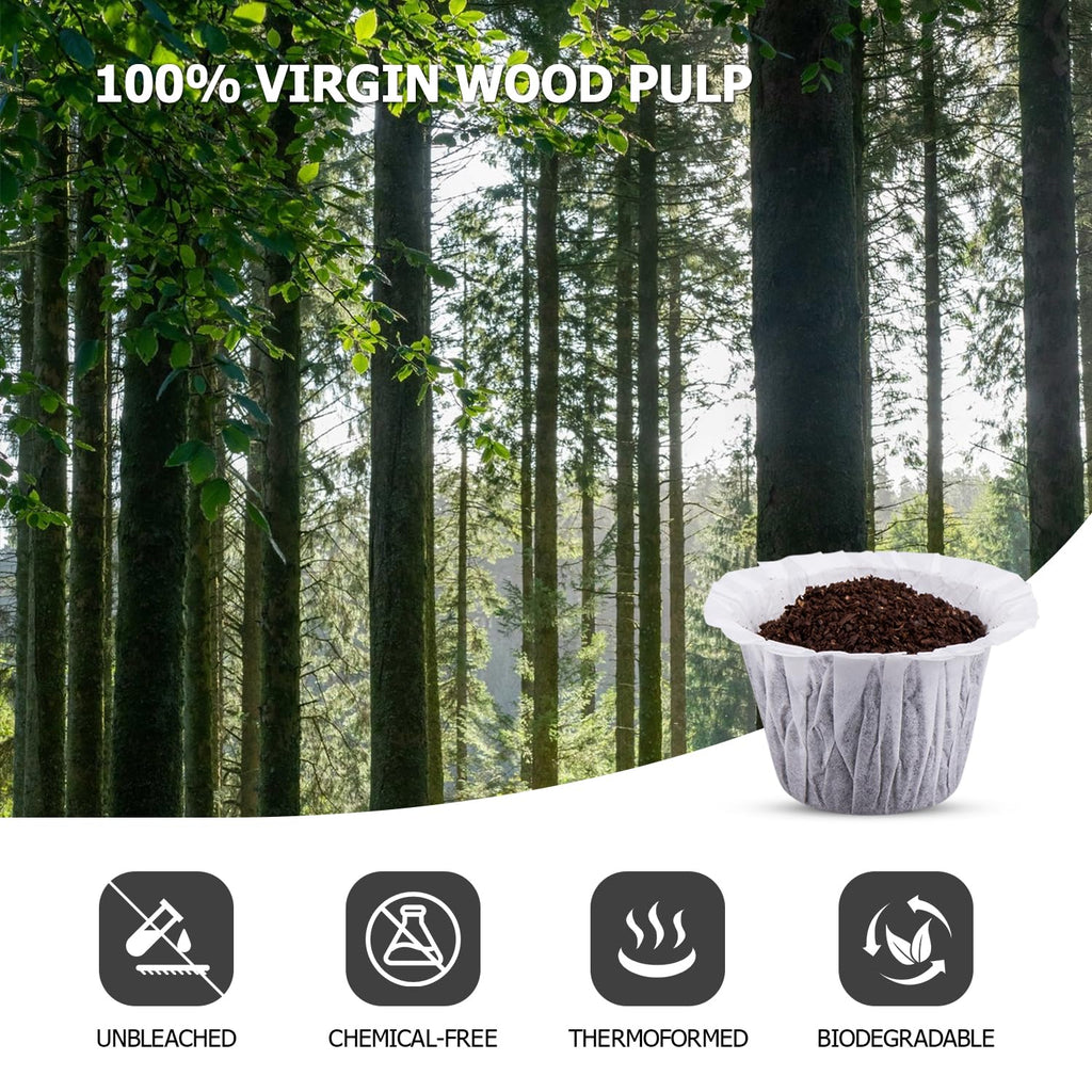 Pro Mael 360 Disposable K Cup Paper Filters for Keurig 1.0&2.0, White