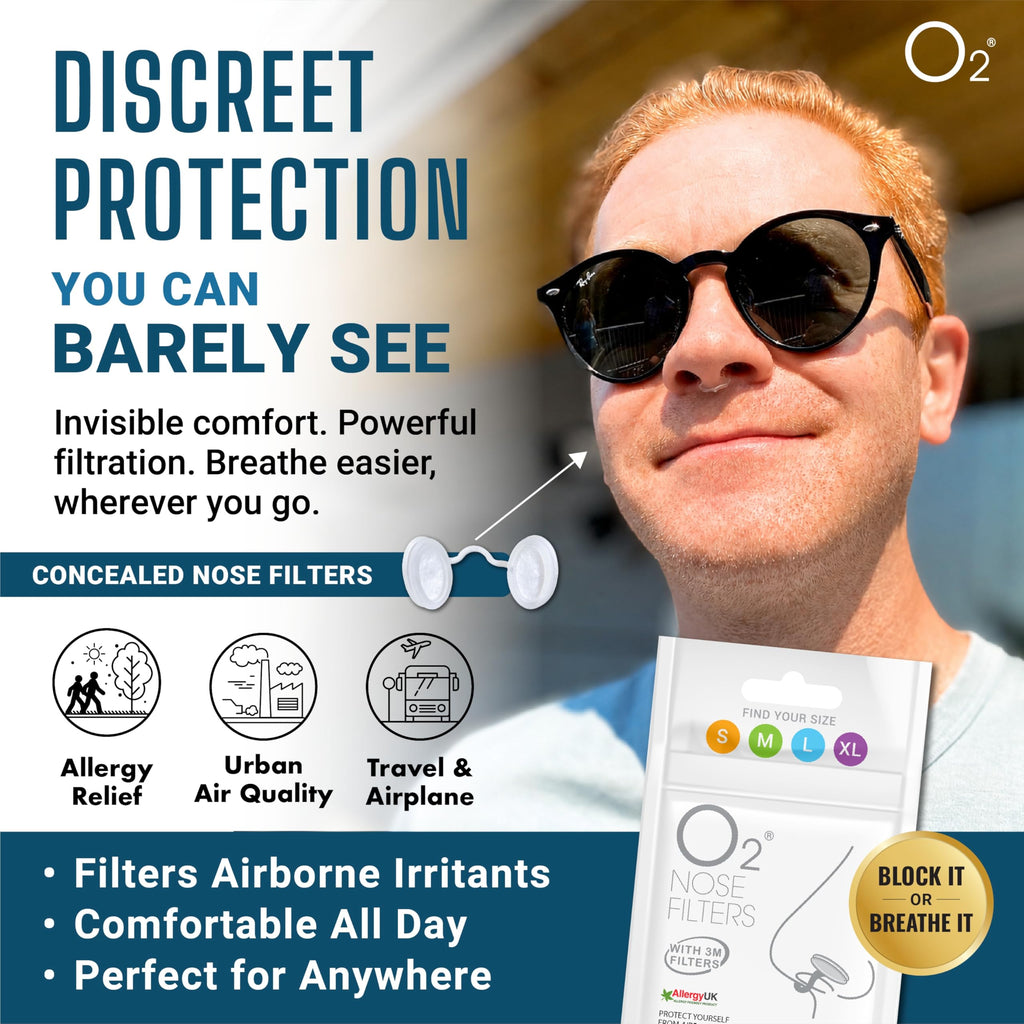 O2 Nose Filters O2 Nose Filters with 3M Filtration - Nasal Screens for Allergies, Dust ...