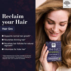 NEW NORDIC Hair Gro - Natural Hair Growth Product with Biotin, Apple Extract & Patented Tocotrienol Complex - Non-GMO, Gluten-Free & Dairy-Free - 60 Vegan Tablets (Pack of 2)