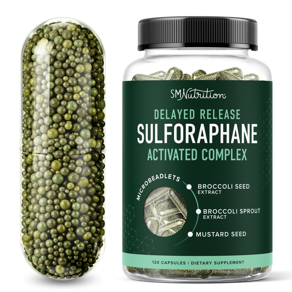 50MG Sulforaphane Supplement from Broccoli Sprouts | NRF2 Activation, Cellular Health & Immune Support | Glucoraphanin, Myrosinase & Antioxidants | 3rd Party Tested | 120 Broccoli Seed Microbeadlets