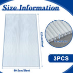 Hotop 3 Pcs Polycarbonate Greenhouse Panels Double Layer Polycarbonate Panels Waterproof UV Protected Sheet Corrugated Plastic Roof Greenhouse Replacement Cover (4' X 2' X 0.24")