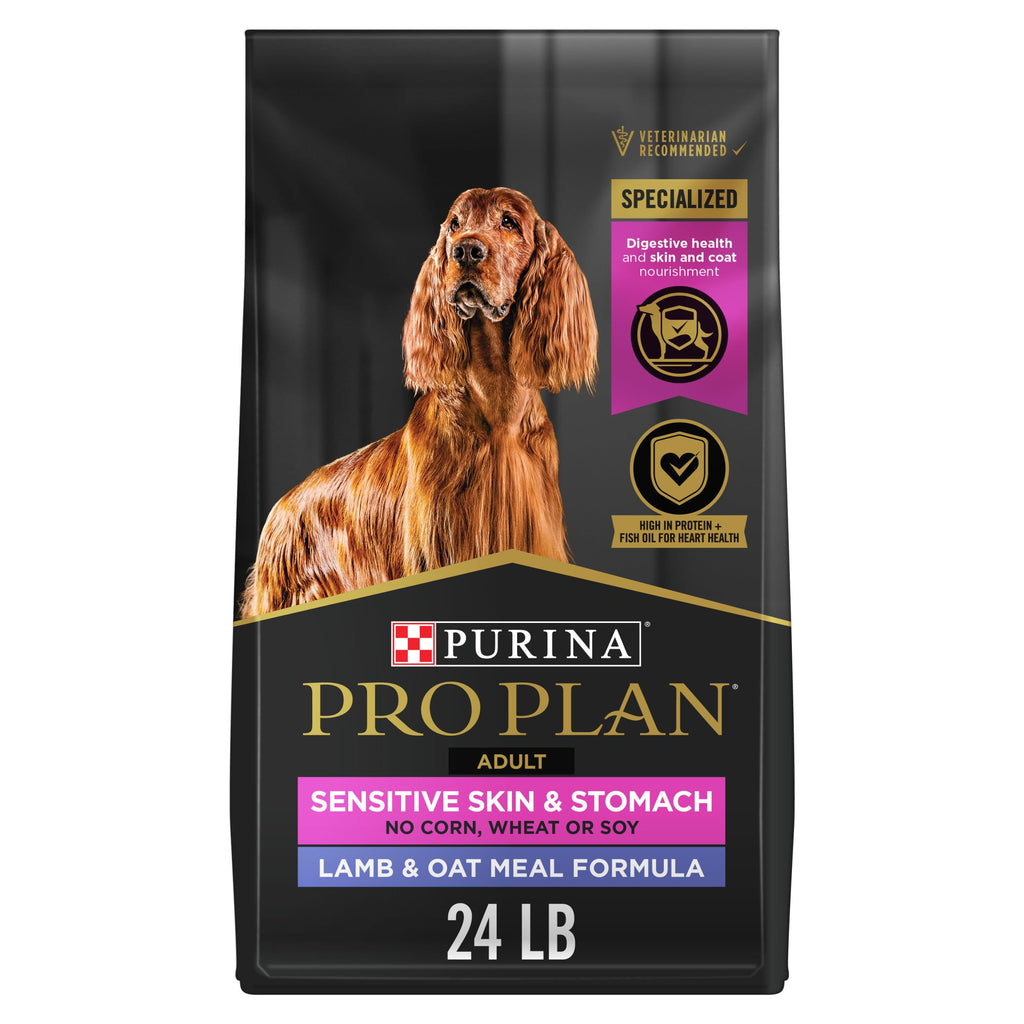 Purina Pro Plan Sensitive Skin & Stomach Dry Dog Food, Real Lamb, 24 lb Bag