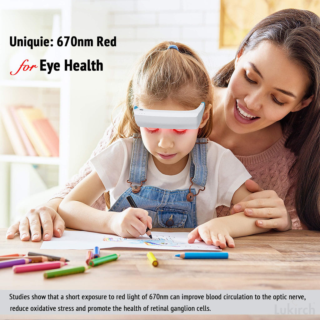 Lukirch Red Light Therapy Glasses 670nm – Eye Comfort & Visual Wellness, Blue Light Therapy Support for Sleep, Circadian Rhythm, Jet Lag & Seasonal Mood, Red & Blue (2-in-1)