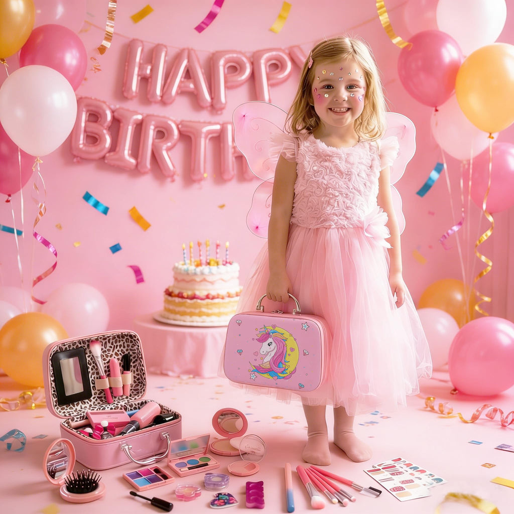 For Ideahome Washable Kids Makeup Girl Toys - Real Make Up Set for Toddler Little Girls Princess, Christmas Birthday Gift for Girls 4-12 Year Old