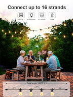 Svater Outdoor String Lights 300 FT, Patio Lights for Outside with Shatterproof Bulbs, Waterproof IP65 Commercial Hanging Light for Backyard Porch Balcony Bistro Party 3X100 FT