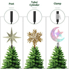 Christmas Tree Topper Holder - Twist On Universal Stabilizer with Adjustable Attachments. Secure Lock for Treetop Ornaments, Fits Most Basic Tree Types & Topper Bases (Black)