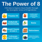 Xtendlife CX8 Heart Health Supplement for Cardiovascular Support, Circulation, and Arterial Health - with Vitamin K2 MK7, D3, Tocotrienols, and Sea Buckthorn-30 Day Supply