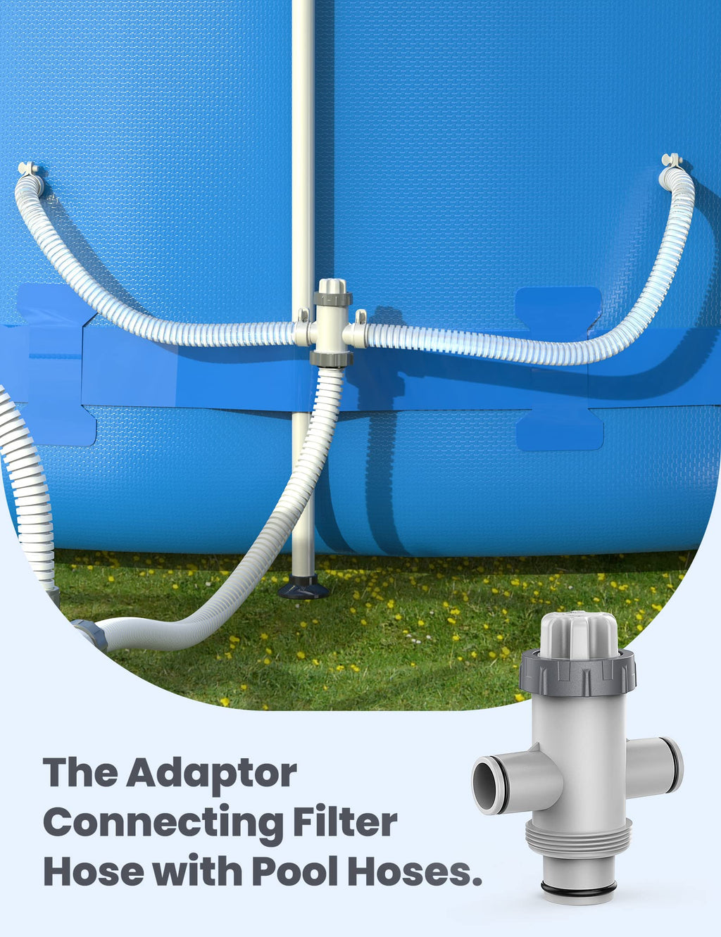 POOLHACKER Pool Fittings Dual Split Hose Plunger Valve, Pool Parts Replacement Shut-Off Valve with Dual inlets for Above Ground Pool