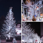 Connectable 100LED 42Ft 13Modes Christmas String Lights Indoor Outdoor | Extendable Green Wire Cool White Christmas Tree Lights with Timer | Twinkle Fairy Light Plug in for Xmas Tree(Cool White)