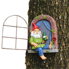 Colomix Gnome Tree Hugger, Funny Garden Gnomes Outdoor Decorations for Lawn Patio Yard Home Decor, Spring Gardening Gnome Gifts, Whimsical Tree Sculpture Peeker Yard Art