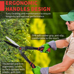 GARTOL 23-Inch Hedge Shears, Manual Garden Clippers with 9" High Carbon Steel Wavy Blade, Heavy Duty Bush Trimmers with Shock-Absorbing Bumpers & Adjustable Tension, Easy-Grip Handles