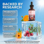 Clean Nutraceuticals VBiotic Vaginal Probiotic for Women Liquid Drops | Cranberry Uva Ursi Horsetail D-Mannose Prebiotics Marigold & Black Cohosh Vaginal Health Supplement | pH Balance