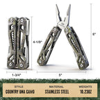 MOSSY OAK Multitool, 22-in-1 Stainless Steel Pliers with Screwdriver Sleeve, Camo Steel Handle, Self-locking Knife with Sheath-Perfect for Outdoor, Survival, Camping, Hiking, Simple Repair