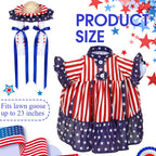Sunnymove 4th of July Goose Outfit for 23'' Patriotic Porch Geese Costume for 250th Anniversary USA Outdoor Patio Lawn Decor (Red Blue White1)