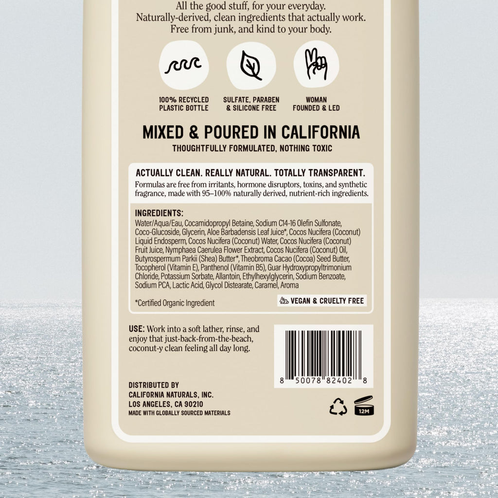 California Naturals Classic Clean Body Wash 2-Pack, Daily Cleansing Body Wash for Soft Healthy Skin, Naturally Scented, Vegan, Cruelty, Paraben & Sulfate Free, 20 oz