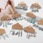 45 Pairs Big Vintage Silver Turquoise Drop Dangle Earrings Set for Women