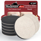 Yelanon Felt Furniture Sliders, 8pcs 4 3/4” Furniture Sliders for Carpet Pads Hardwoods Floors, Heavy Furniture Movers Sliders, Reusable Furniture Moving Pads, Floor Protectors for Carpet